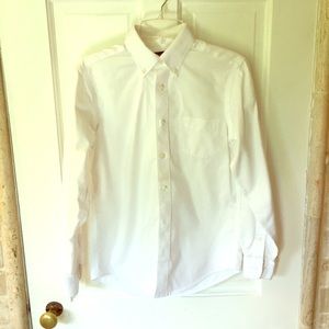 Boys Non-Iron Oxford Polo Button-Down Shirt